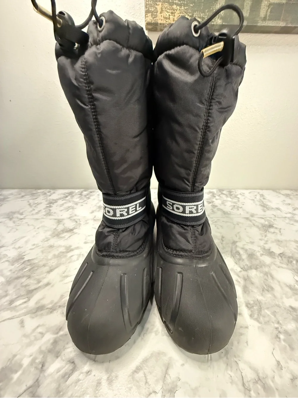 Sorel Unisex Insulated Waterproof Belted Mid Calf Snow Boots Black Size 7